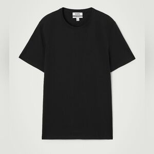 🟢3/$30 COS Regular Fit T Shirt Short Sleeve Crew Neck Cotton Black GUC Large